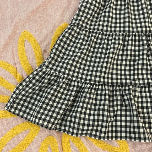 SOLD - Forever 21 Black and White Gingham Babydoll Frill Trim Ruffle Hem Dress - Picture 3 of 9